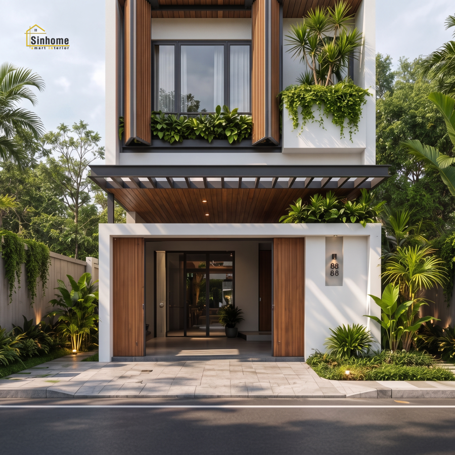 MẪU NHÀ PHỐ HIỆN ĐẠI MANG HƠI THỞ "TROPICAL" DÀNH CHO GIA CHỦ YÊU THIÊN NHIÊN